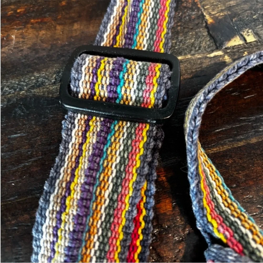 Festive Bohemian Striped Multicolor Shoulder Bag with Fringe Vintage